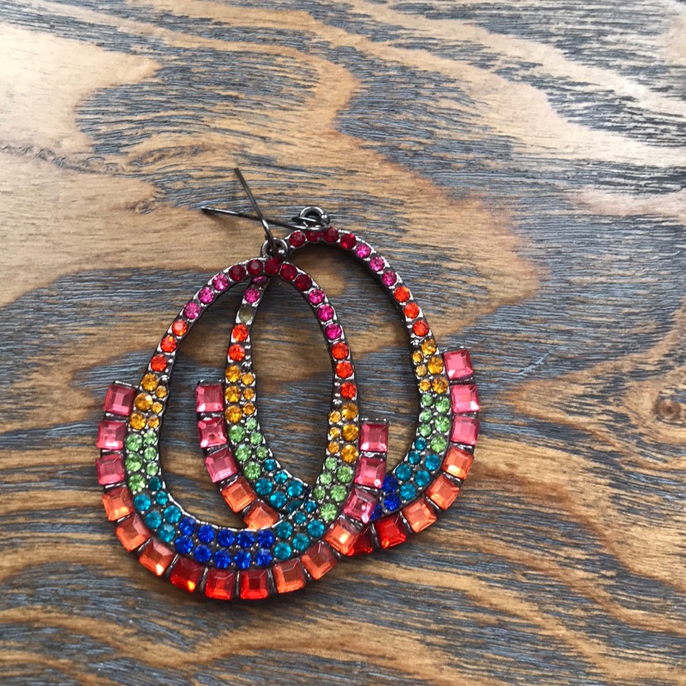 Rainbow crystal earrings